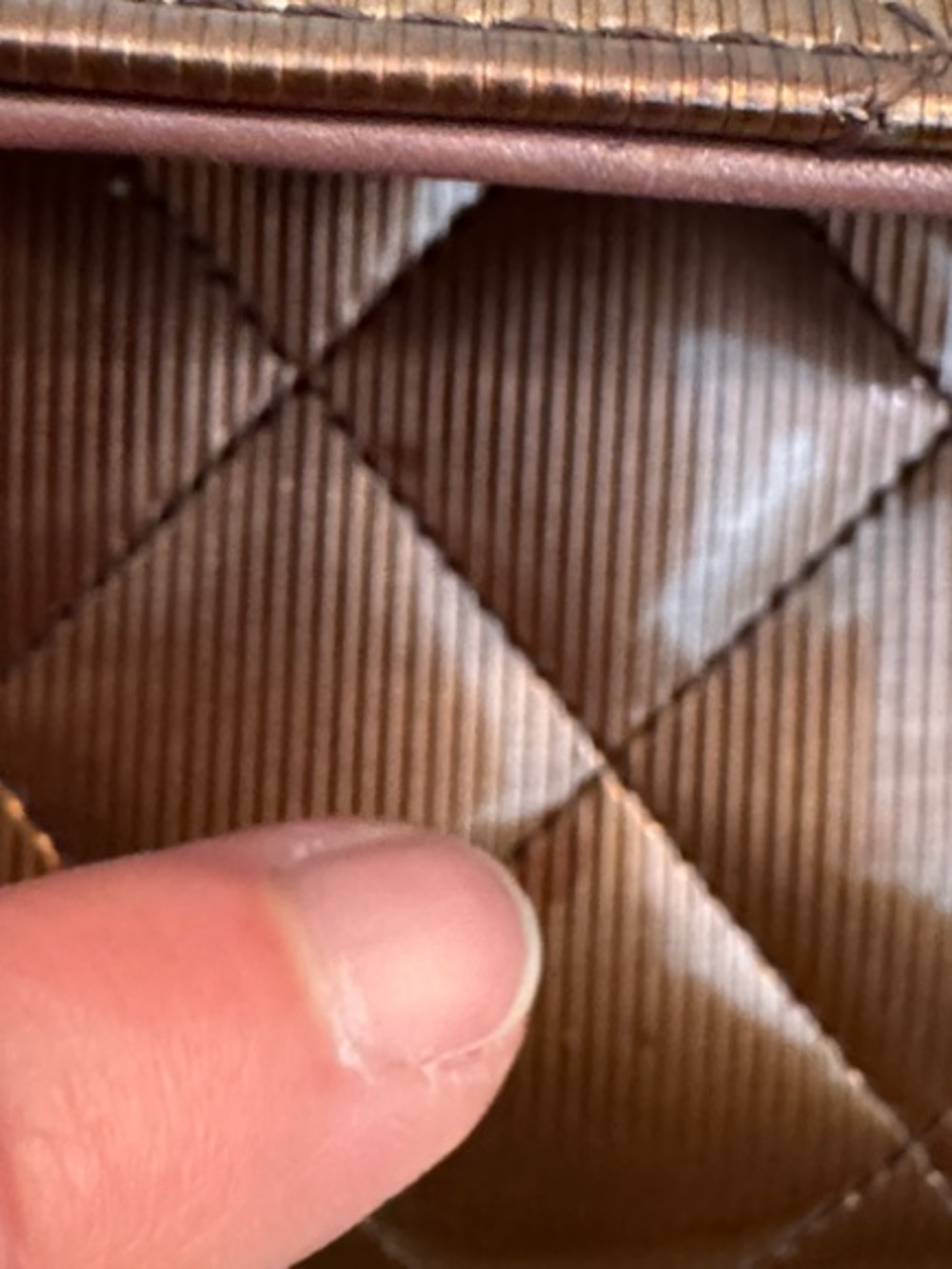 CHANEL Quilted Patent Leather Continental Wallet - Bronze Brown - Picture 7 of 11